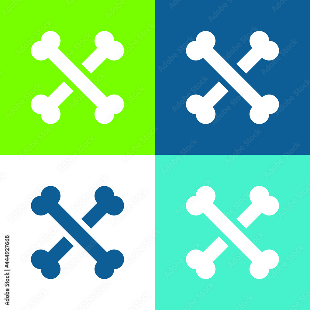 Bones Flat four color minimal icon set Bones Flat four color minimal icon set