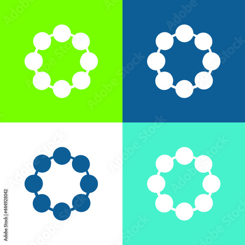 Bead Flat four color minimal icon set