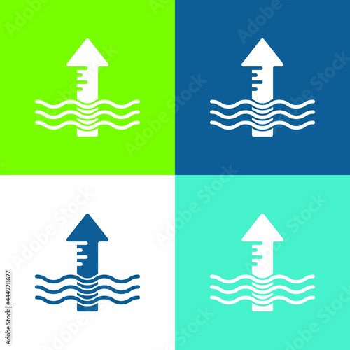 Arrow Flat four color minimal icon set