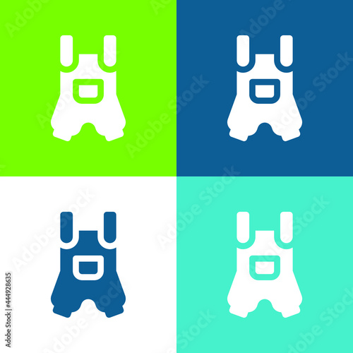 Baby Clothing Flat four color minimal icon set