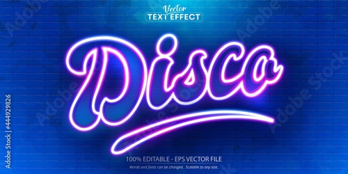 Disco text, neon style editable text effect