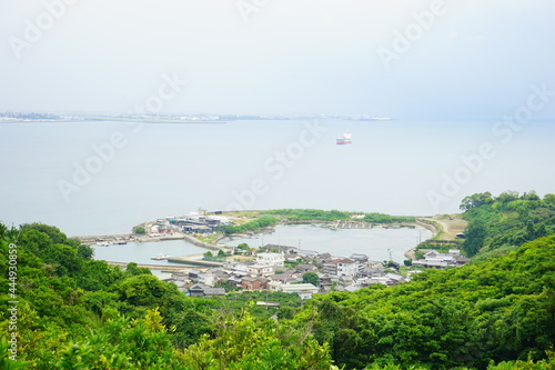 City landscape of Tomari in Gogoshima island in Ehime, Japan - 興居島 泊町 海岸の景色 photo