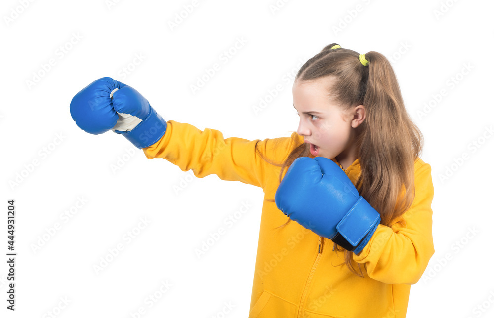 angry attack. child boxer isolated on white background. sport success. active and healthy childhood. angry attack. child boxer isolated on white background. sport success. active and healthy childhood.