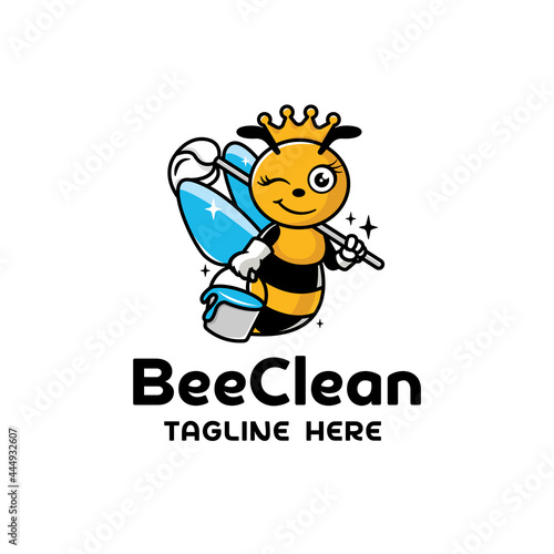Friendly Bee Cleaning Logo
