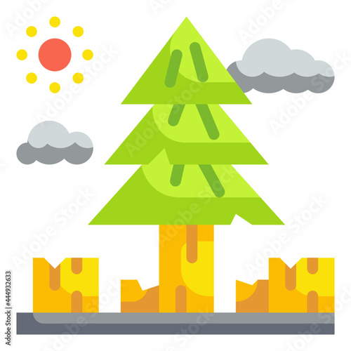 deforestation flat icon
