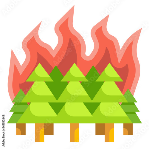 forest fire flat icon
