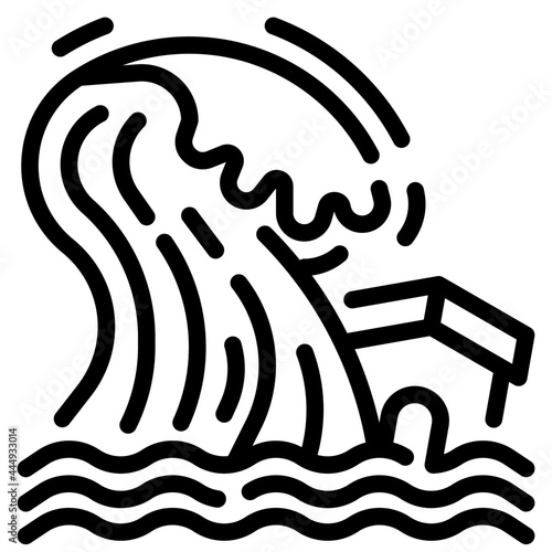tsunami outline icon
