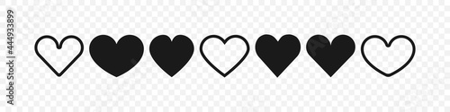 Heart black. Heart. Black Hearts icons collection, isolated. Vector illustration