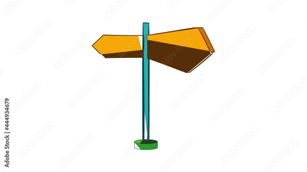 Direction signs icon animation cartoon best object isolated on white background Direction signs icon animation cartoon best object isolated on white background