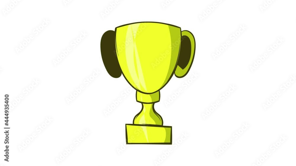 Trophy icon animation cartoon best object isolated on white background Trophy icon animation cartoon best object isolated on white background