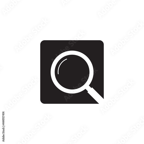 Search logo design incorporated with magnifying glass