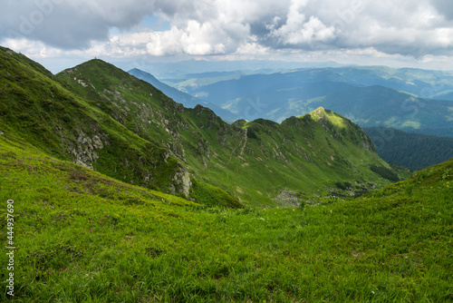 Mountain landscape panoramic view from top of mount Pip Ivan Marmarosian © Ihor