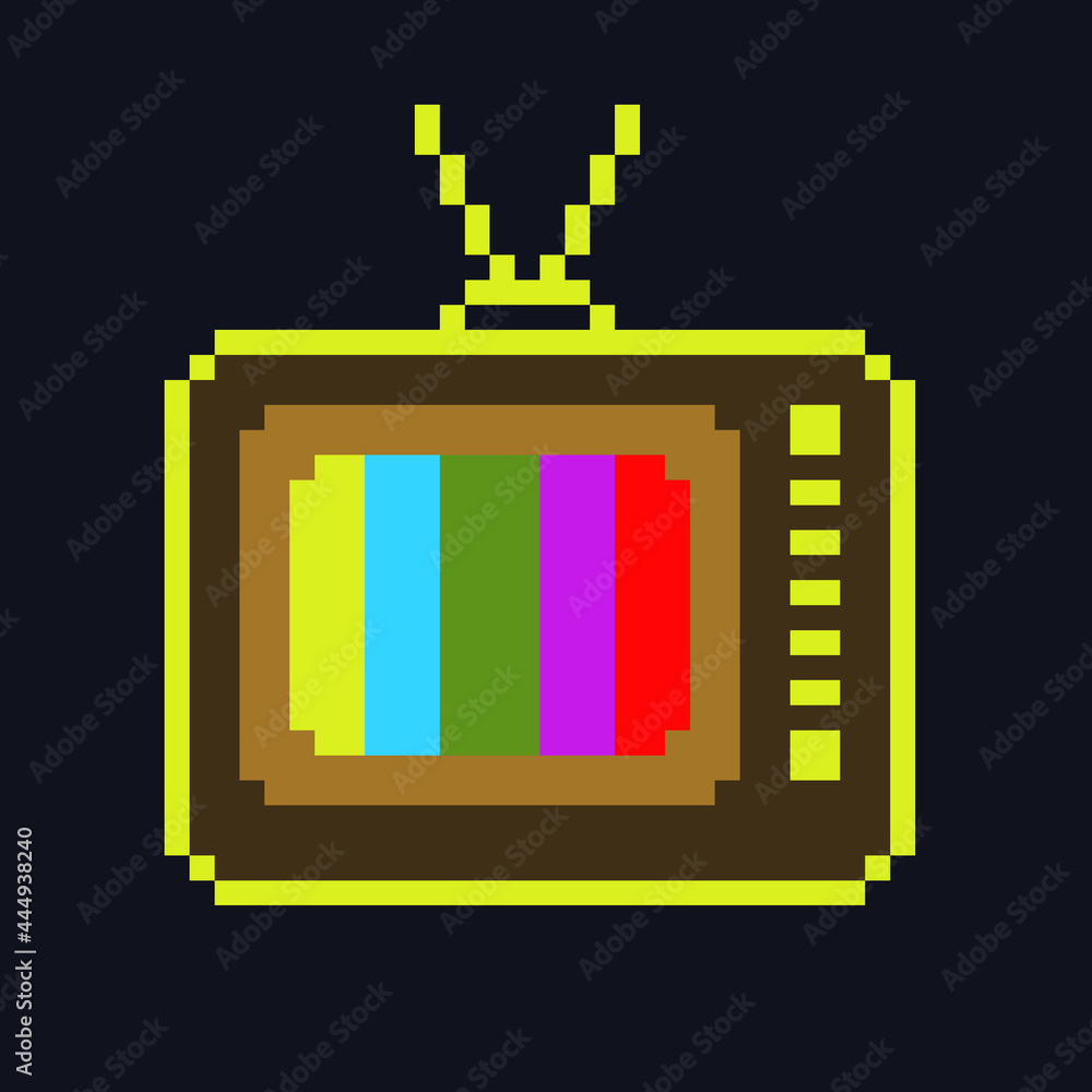 No signal. Retro TV. Pixel art illustration No signal. Retro TV. Pixel art illustration