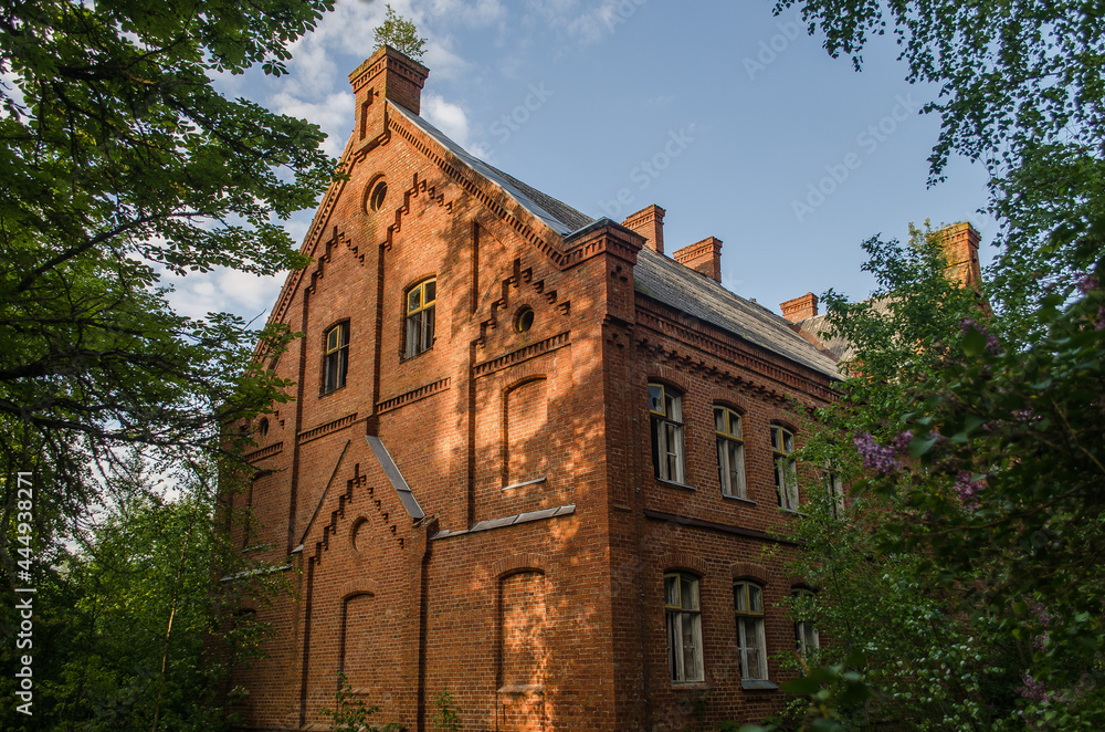 Abandoned red brick Roze school, Latvia. Abandoned red brick Roze school, Latvia.