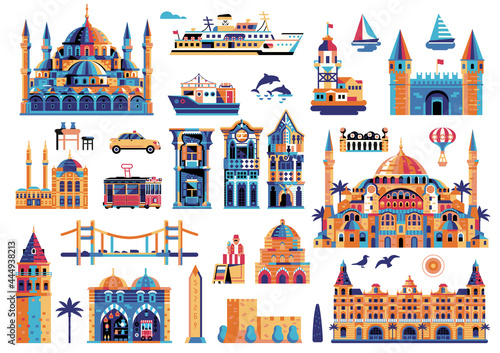 Travel Istanbul Elements and Turkey Clip Arts