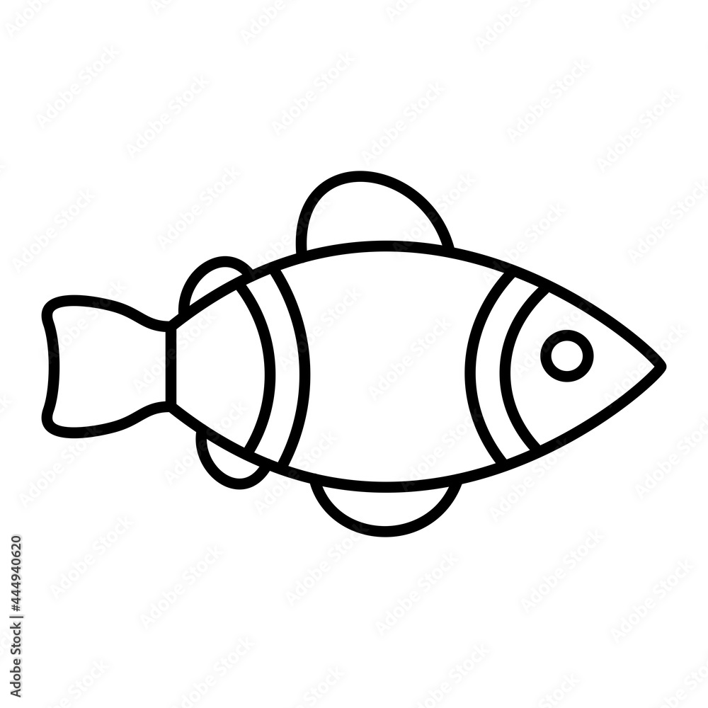 Vector Clown Fish Outline Icon Design Vector Clown Fish Outline Icon Design
