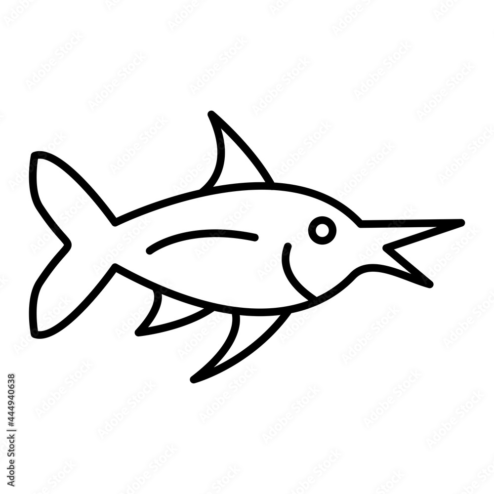 Fototapeta premium Vector Swordfish Outline Icon Design