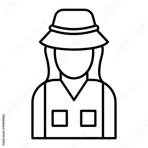 Vector Fisherwoman Outline Icon Design