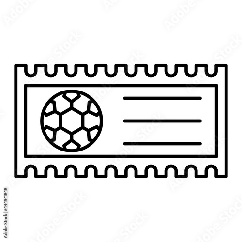 Vector Football Ticket Outline Icon Design