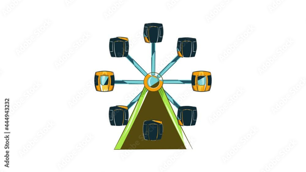 Ferris wheel icon animation cartoon best object isolated on white background Ferris wheel icon animation cartoon best object isolated on white background