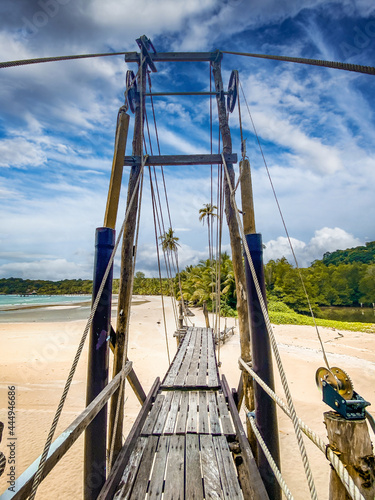 Wooden bridge at Bang Bao beach in Koh Kood island, Trat, Thailand