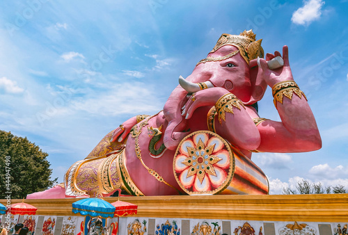 Wat Saman Rattanaram flower petals temple in Chachoengsao, Thailand