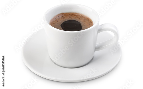 Small white cup of coffee
