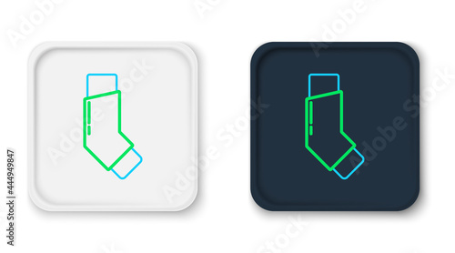 Line Inhaler icon isolated on white background. Breather for cough relief, inhalation, allergic patient. Colorful outline concept. Vector