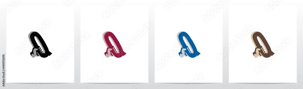 Hand Holding Letter Logo Design Q Hand Holding Letter Logo Design Q