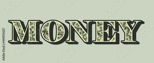 Money colorful vintage lettering