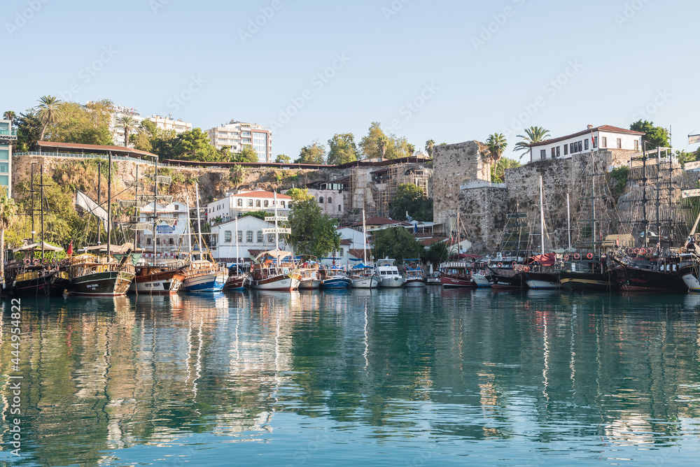 ANTALYA - August 25: Antalya Harbour at Dusk on  August 25, 2015 in Antalya, Turkey.