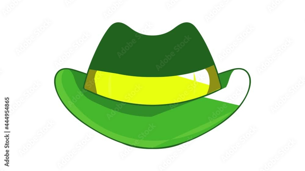 Green hat icon animation cartoon best object isolated on white background Green hat icon animation cartoon best object isolated on white background