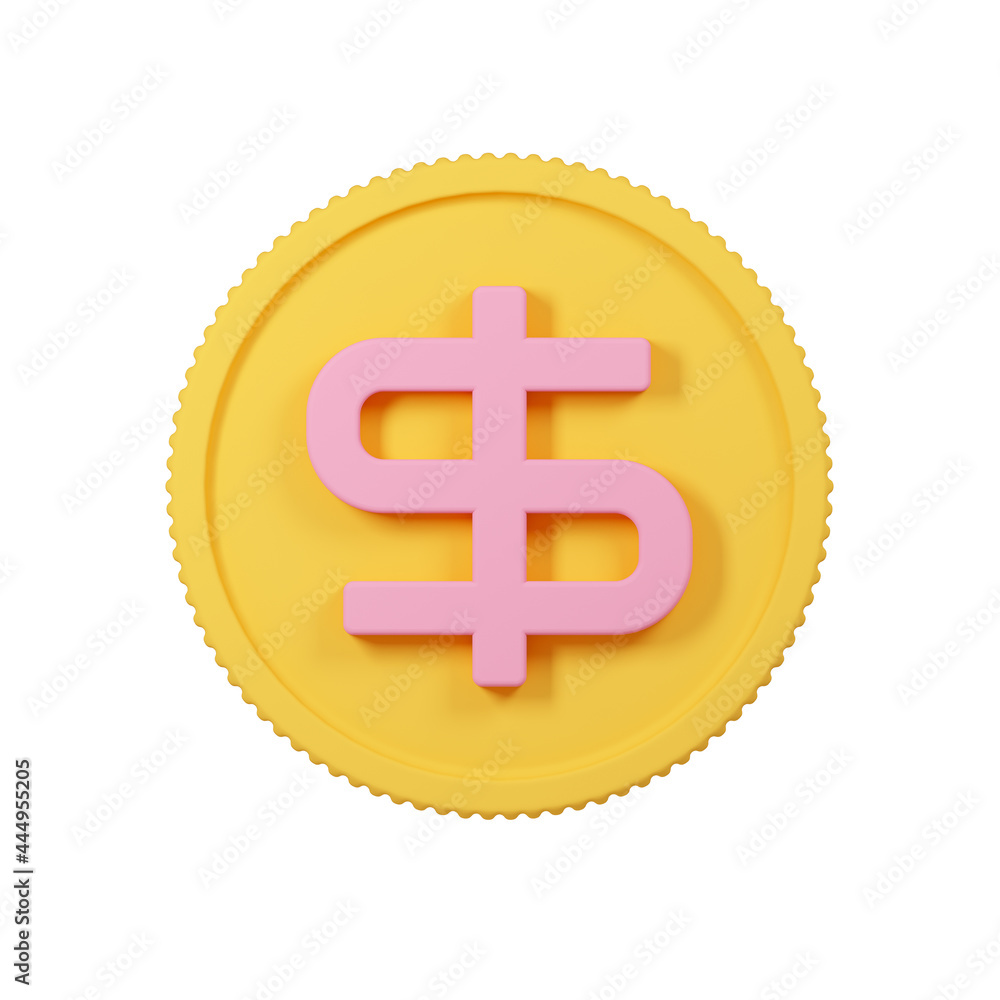 Dollar coin icon isolated on white. Dollar coin icon isolated on white.