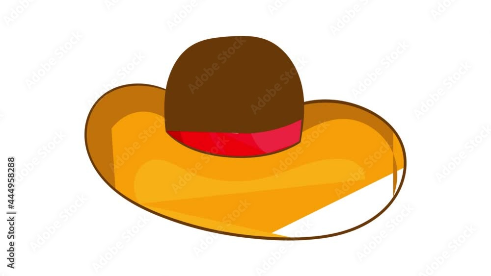 Womens beach hat icon animation cartoon best object isolated on white background Womens beach hat icon animation cartoon best object isolated on white background