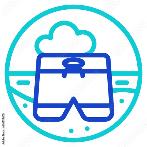 Shorts , Beach outline icon.
