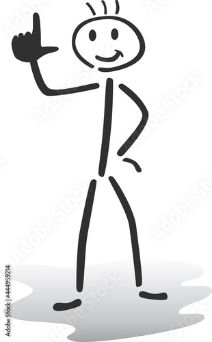 stickman vector illustration showing a hint, comment, result or an answer