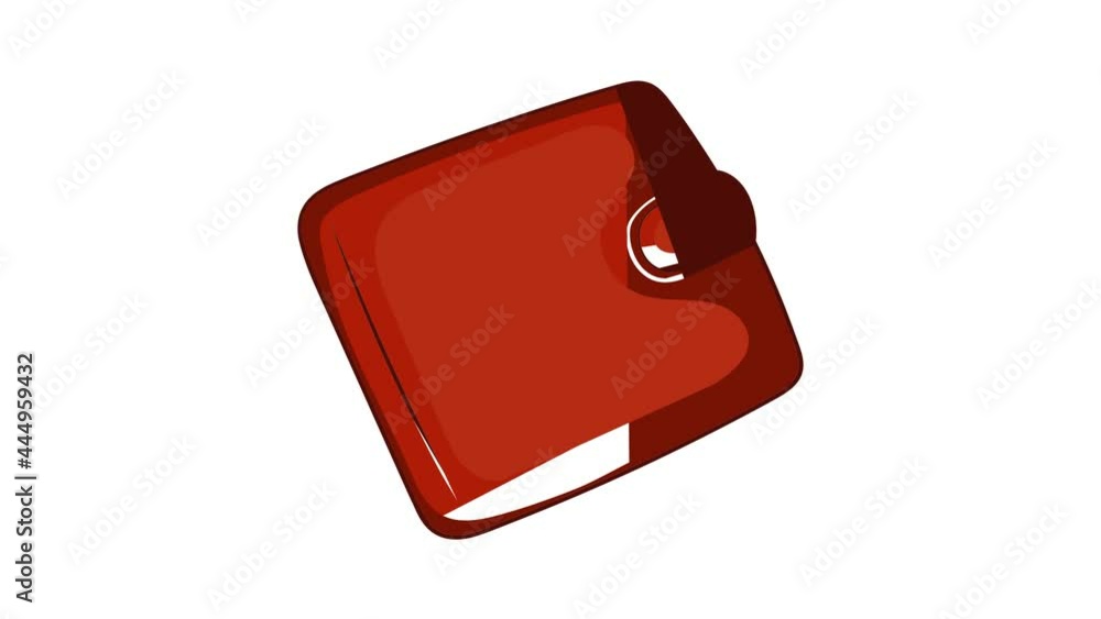 Brown leather wallet icon animation cartoon best object isolated on white background Brown leather wallet icon animation cartoon best object isolated on white background