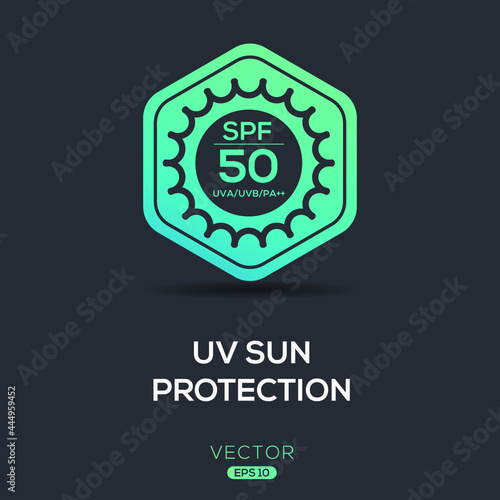 Creative (uv sun protection spf 50) Icon ,Vector sign.