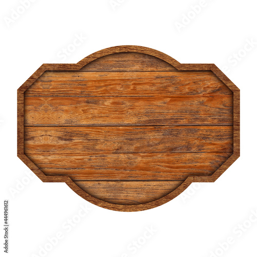 Wooden sign boards or frame wood isolated on white background. Object with clipping path