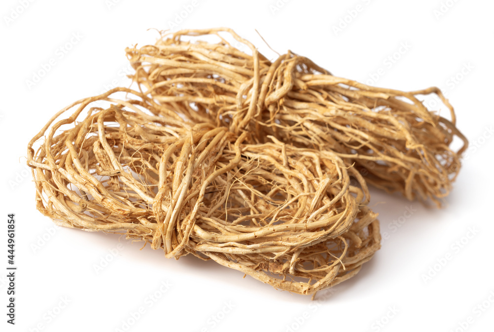 bunch of dried vetiver roots isolated on white background bunch of dried vetiver roots isolated on white background