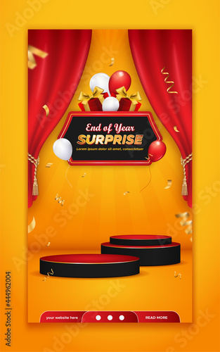 End of year surprise contest invitation social media story template