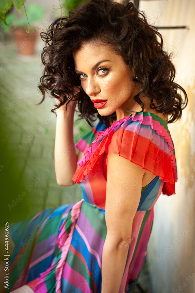Naklejka premium Beautiful sensual woman portrait outdoor 