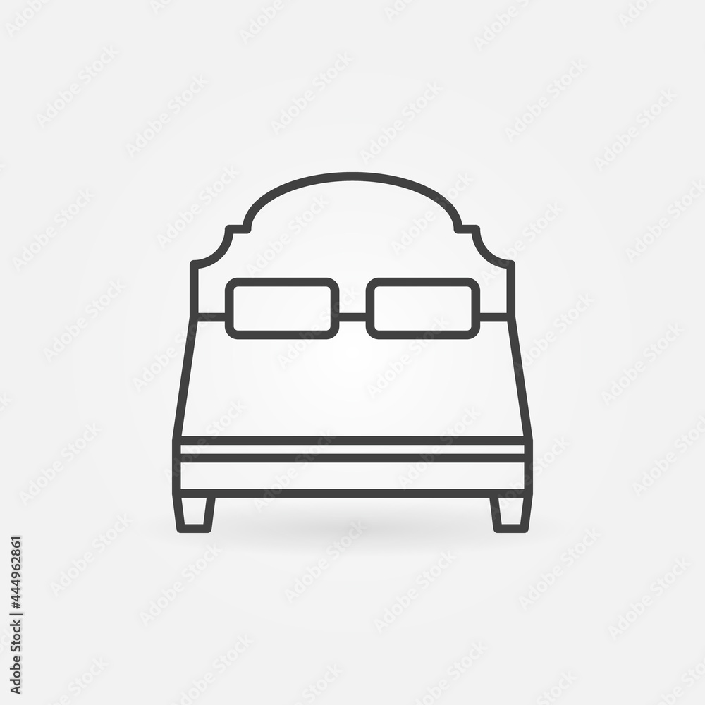 Small Double Bed vector thin line concept icon Small Double Bed vector thin line concept icon
