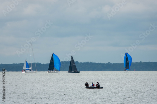 sailing boats along the English coastline