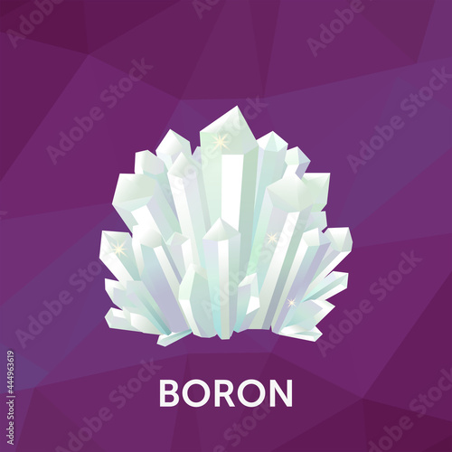 Shiny boron mine on geometric background. Ore design. Vector illustration. photo