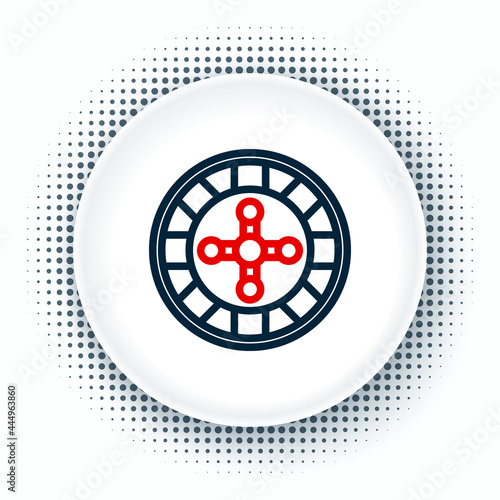 Line Casino roulette wheel icon isolated on white background. Colorful outline concept. Vector