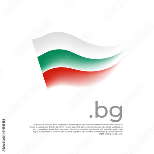 Bulgaria flag. Stripes colors of the bulgarian flag on a white background. Vector design national poster with bg domain, place for text. Brush strokes. State patriotic banner of bulgaria, cover