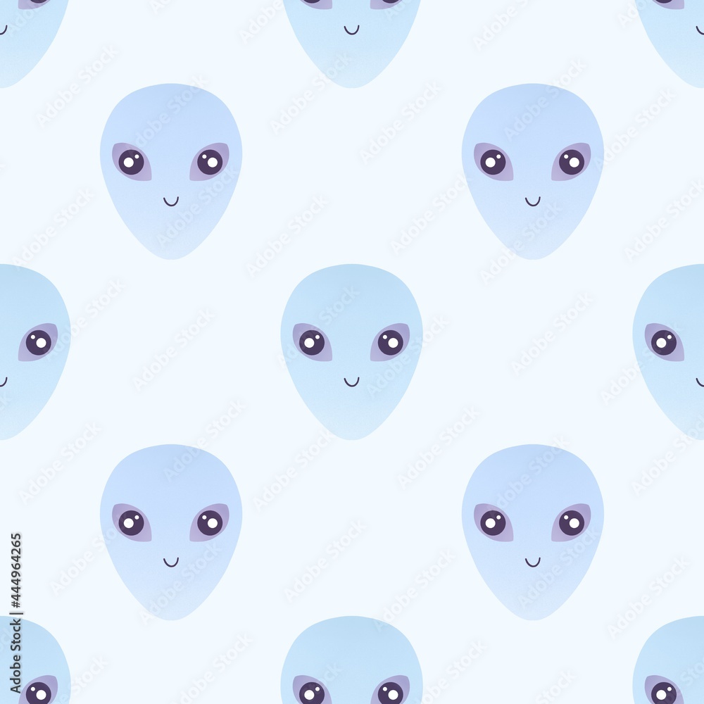cute space pattern with aliens