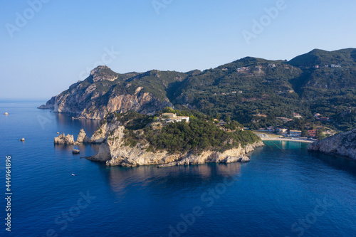 Aerial view of Paleokastritsa monastery