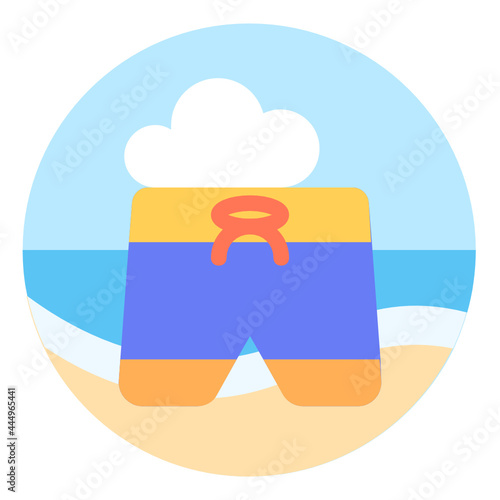 Shorts , Beach flat icon.